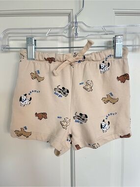 H&M Dog Print Sweat Shorts 12-18M 100% Cotton